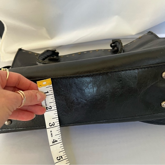 Patricia Nash Black Leather Tote with Gold & silver hardware - Picture 8 of 9